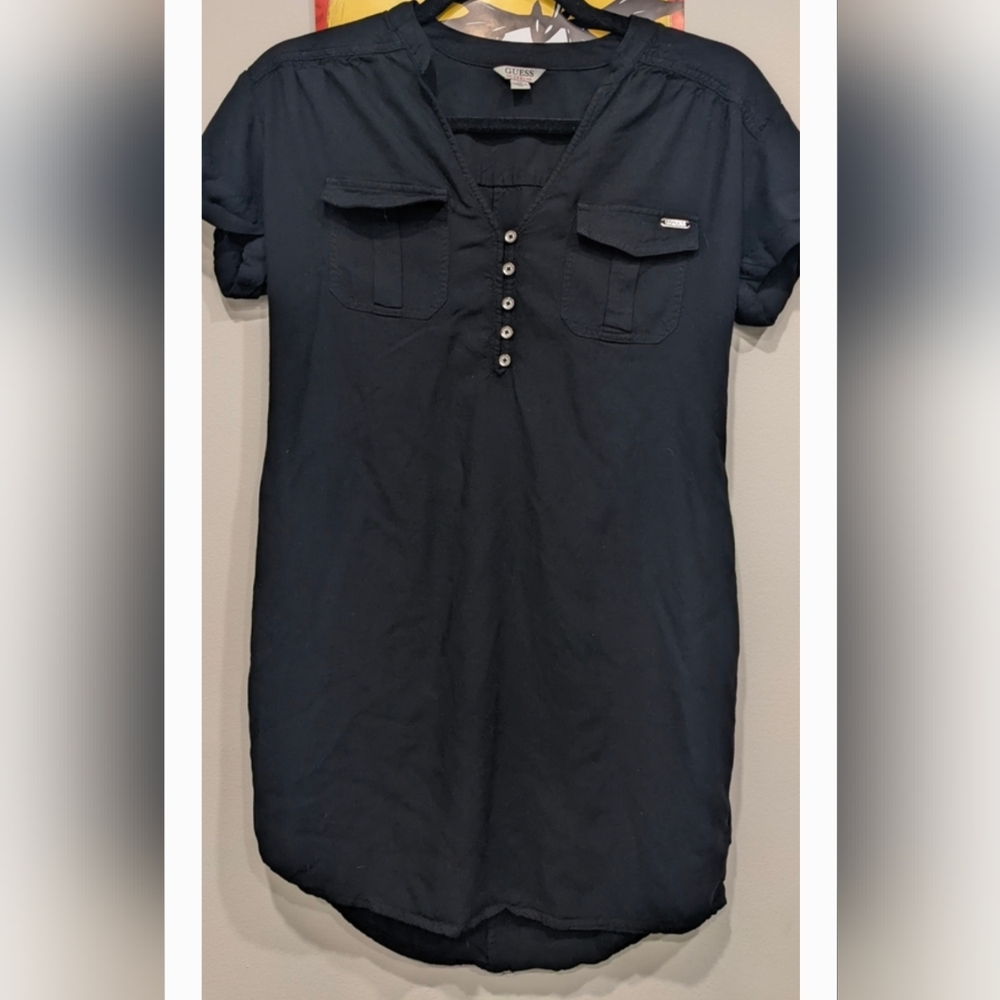 Guess Black Button-Front Tunic